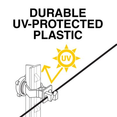 Image showing  Screw-On T-Post Insulators for 1.25 and 1.33 in. Studded T-Posts, Yellow, 25-Pack
