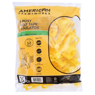 Image showing  T-Post Polytape Insulators for 1.25 and 1.33 in. T-Posts, Yellow, 25-Pack