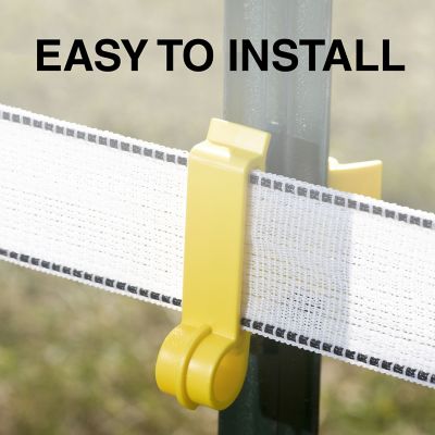 Image showing  T-Post Polytape Insulators for 1.25 and 1.33 in. T-Posts, Yellow, 25-Pack