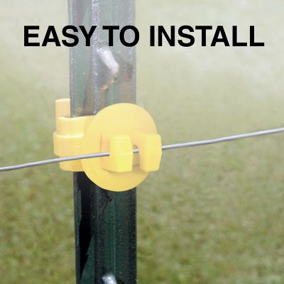 Image showing  Standard Snug-Fitting T-Post Insulators for 1.25 and 1.33 in. Studded T-Posts, Yellow, 25-Pack