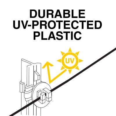 Image showing  Standard Snug-Fitting T-Post Insulators for 1.25 and 1.33 in. Studded T-Posts, Yellow, 25-Pack