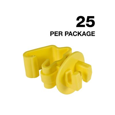 Image showing  Standard Snug-Fitting T-Post Insulators for 1.25 and 1.33 in. Studded T-Posts, Yellow, 25-Pack