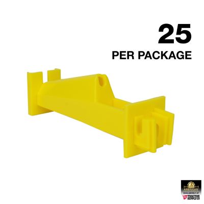 Image showing  5 in. Nail-On Extender Insulators for 9-12 Gauge Polywire and Polyrope, Yellow, 25-Pack