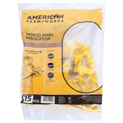 Image showing  Slant Nail Insulators for 9-22 Gauge Steel, Aluminum and High-Tensile Wire, Yellow, 25-Pack
