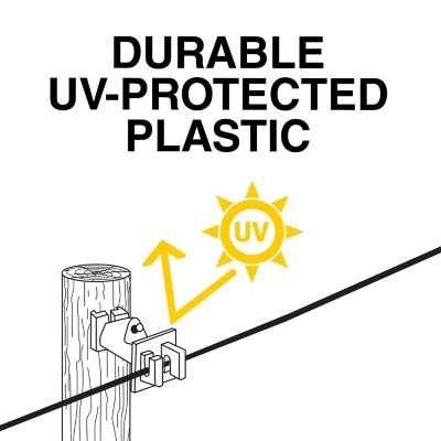 Image showing  Slant Nail Insulators for 9-22 Gauge Steel, Aluminum and High-Tensile Wire, Yellow, 25-Pack
