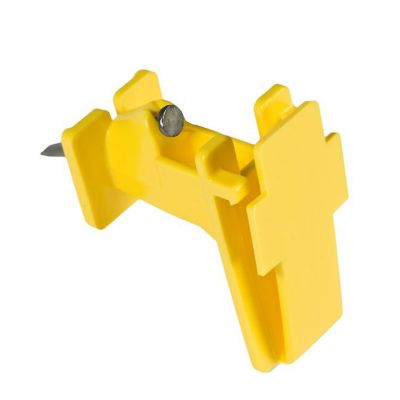 American Farm Works Polytape Wood Post Insulators for All Polytape Widths Up to 2 in., Yellow, 25-Pack