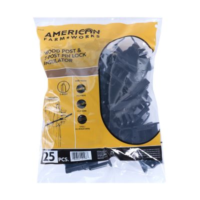 Image showing  Pinlock Wood and T-Post Insulators for 1.25 and 1.33 in. T-Posts, Black, 25-Pack