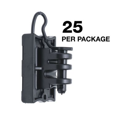 Image showing 5 th American Farm Works Pinlock Wood and T-Post Insulators for 1.25 and 1.33 in. T-Posts, Black, 25-Pack