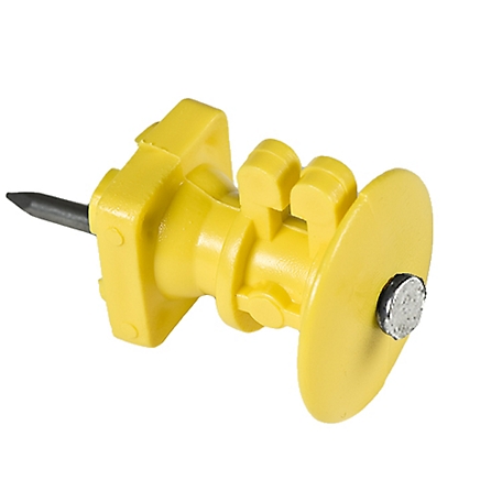 American Farm Works Wood Post Knob Insulators for 9-22 Gauge Steel, Yellow, Aluminum and High-Tensile Wire