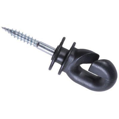 American Farm Works Wood Post Screw-In Ring Electric Fence Insulators, Black
