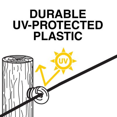 Image showing  Wood Post Screw-In Ring Electric Fence Insulators, Black, 25-Pack