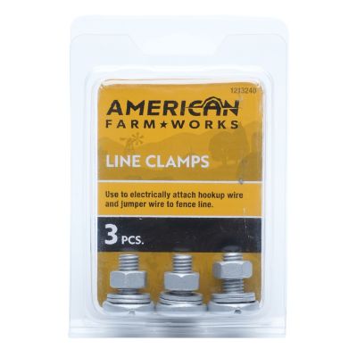 Image showing  Galvanized Electric Fence Line Clamps, 3-Pack