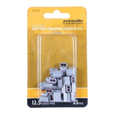 Image showing  High-Tensile Wire 2-3 Gritted Crimping Sleeves for 12-1/2 Gauge Wire, 25-Pack