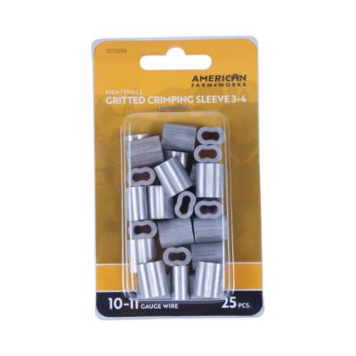 Image showing  High-Tensile Wire 1-2 Gritted Crimping Sleeves for 14-1/2 ga. to 15-1/2 ga. Wire, 25 pk.