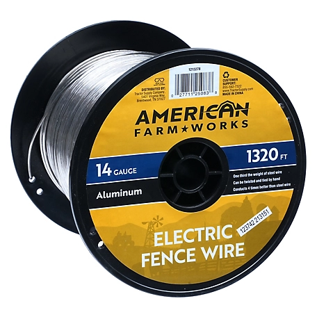 American Farm Works 1/4 Mile x 215 lb. Aluminum Electric Fence Wire, 14 Gauge, 38,000 PSI