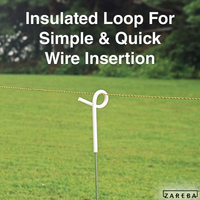 Image showing  39 in. Pigtail Step-In Post for Steel/Aluminum Wire, Polywire, Poly Rope and Polytape, Silver