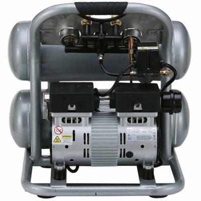Image showing  1.0 HP 4.6 gal. Ultra Quiet and Oil-Free Twin-Tank Electric Portable Air Compressor, Steel