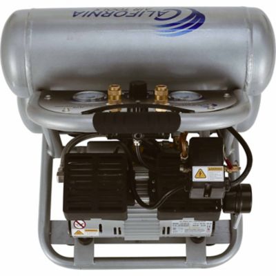 Image showing 5 th California Air Tools 1.0 HP 4.6 gal. Ultra Quiet and Oil-Free Twin-Tank Electric Portable Air Compressor, Steel