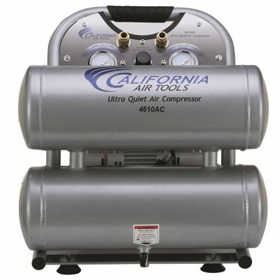 California Air Tools 1.0 HP 4.6 gal. Ultra Quiet and Oil-Free Twin-Tank Electric Portable Air Compressor, Aluminum