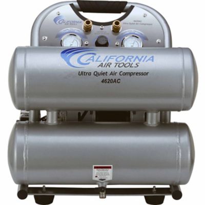 California Air Tools 2.0 HP 4.6 gal. Ultra Quiet & Oil-Free Twin-Tank Electric Portable Air Compressor, Aluminum