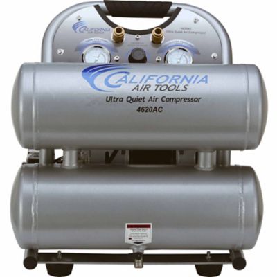 California Air Tools 2.0 HP 4.6 gal. Ultra Quiet & Oil-Free Twin-Tank Electric Portable Air Compressor, Aluminum Very Quiet! These compressors run very quiet and recover quite well for a smaller unit