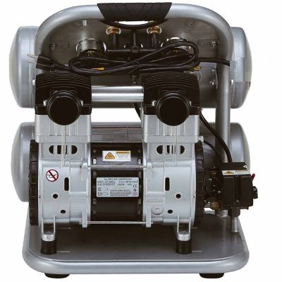 Image showing 5 th California Air Tools 2.0 HP 4.6 gal. Ultra Quiet and Oil-Free Twin-Tank Electric Portable Air Compressor, Aluminum