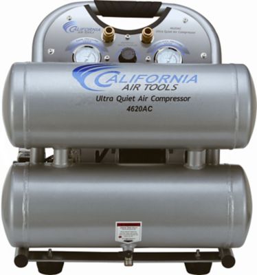 California Air Tools 2.0 HP 4.6 gal. Ultra Quiet Oil-Free Twin-Tank Electric Portable Air Compressor, Aluminum