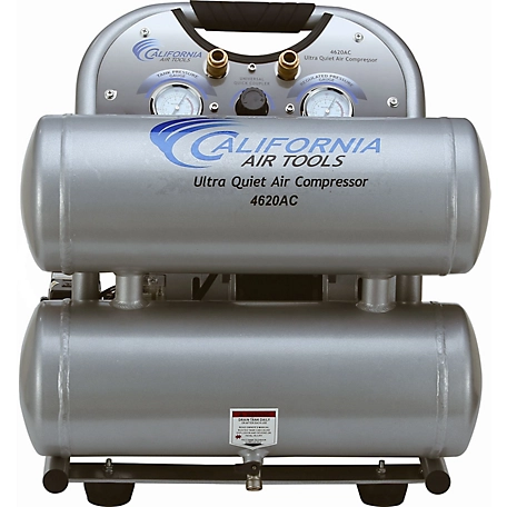 California Air Tools 2.0 HP 4.6 gal. Ultra Quiet Oil-Free Twin-Tank Electric Portable Air Compressor, Aluminum