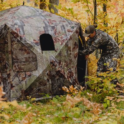 Image showing  Pentagon Bloodtrail Backwoods Camo Hunting Ground Blind, 72 in. H, 21 lb., 41.5 sq. ft.