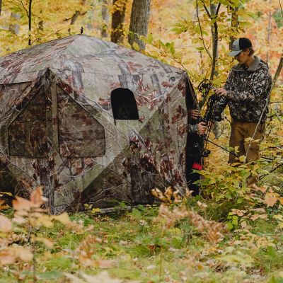 Image showing  Pentagon Bloodtrail Backwoods Camo Hunting Ground Blind, 72 in. H, 21 lb., 41.5 sq. ft.