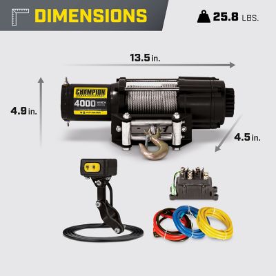 Image showing  Electric ATV/UTV Winch Kit with Mini-Rocker, 4,000 lb.
