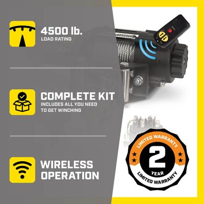 Image showing  Electric ATV/UTV Wireless Winch Kit, 4,500 lb.