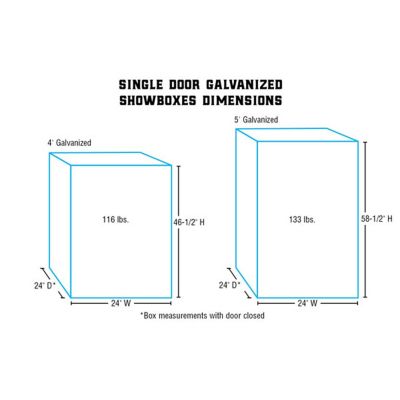 Image showing  Galvanized Single-Door Show Box, 4 ft.
