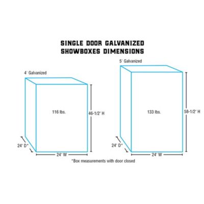 Image showing  Galvanized Single-Door Show Box, 5 ft.