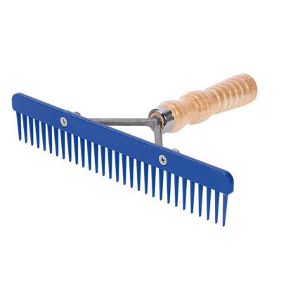 Weaver Leather Skip Tooth Livestock Comb with Wood Handle and Replaceable Blue Plastic Blade