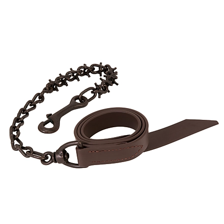 Weaver Leather Brahma Webb Pronged Lead Chain, Brown Lead/Oil Rubbed Chain