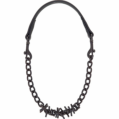 Weaver Leather Brahma Webb Goat Collar, Black, Oil-Rubbed Pronged Chain