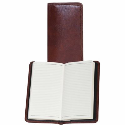 Scully Undated Genuine Leather Pocket Notebook, Mahogany, 1008R-06-30-F