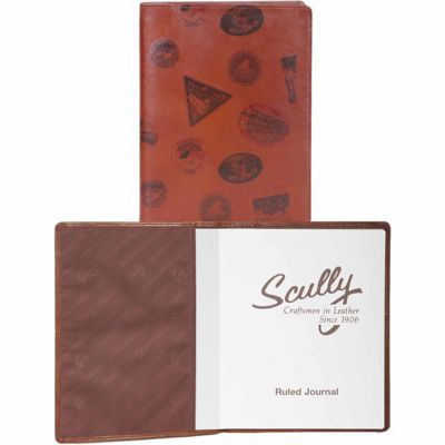 Scully Undated Genuine Leather Ruled Journal, Walnut