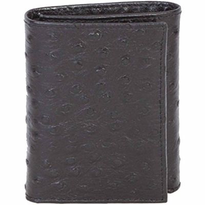 Scully Genuine Leather Trifold Wallet with ID Window, Black, 51