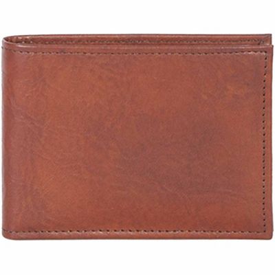 Scully Slim Genuine Leather Billfold Wallet with Removable Case, Cognac