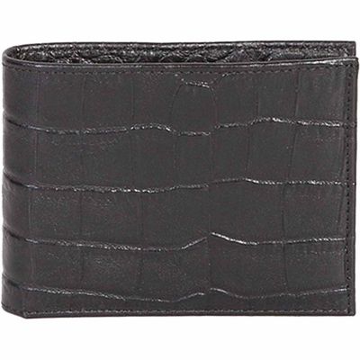 Scully Slim Genuine Leather Billfold Wallet with ID Window, Black
