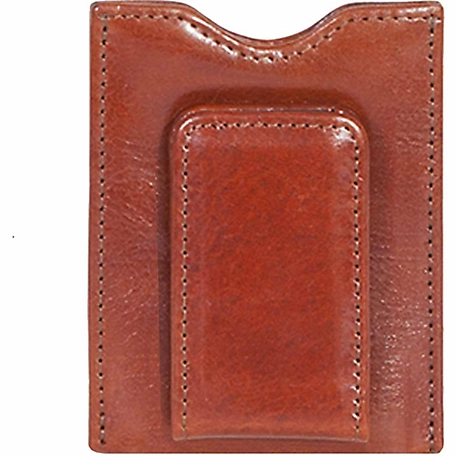 Scully Genuine Leather Magnetized Money Clip, Cognac