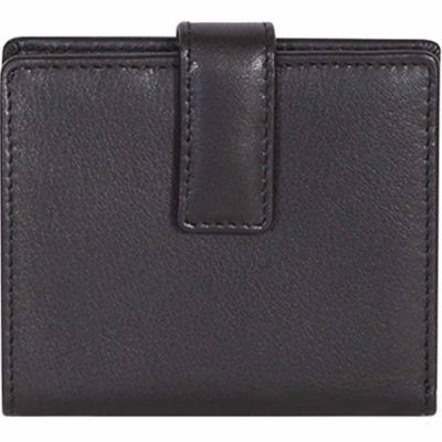 Scully Women's Genuine Leather Mini Wallet with Tab Closure, Black