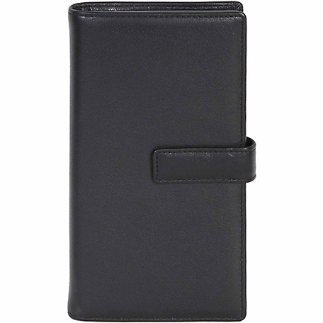 Scully Women's Genuine Leather Tab Clutch Wallet, Black