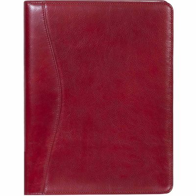 Scully Undated Genuine Leather Letter Size Pad, Red