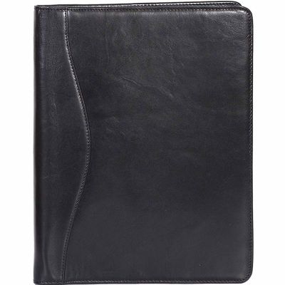 Scully Undated Genuine Leather Letter Size Pad, Black, 5012-06-24-F