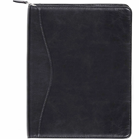 Scully Undated Genuine Leather Zip Letter Pad, Black, 5012Z-06-24-F