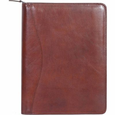 Scully Undated Genuine Leather Zip Letter Pad, Mahogany