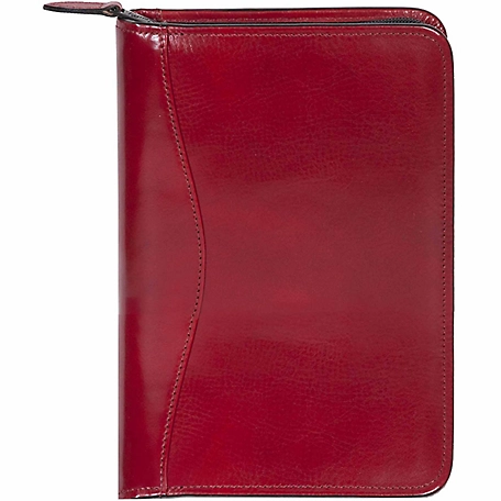 Scully Weekly Genuine Leather Zip Planner, Red